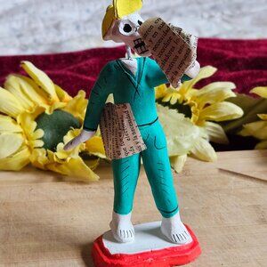 VINTAGE OAXACAN PAPER BOY SCULPTURE